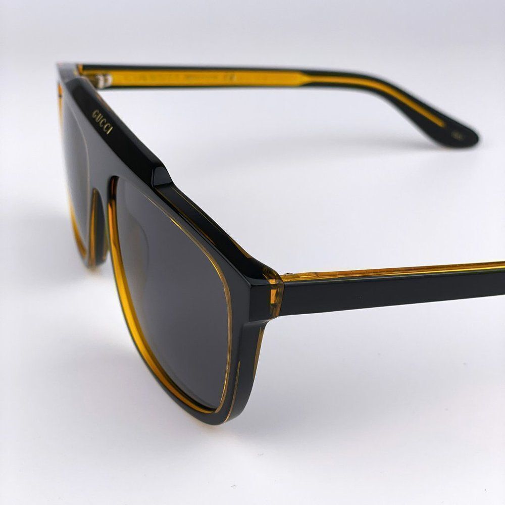 NEW GUCCI GG1039S 001 Black/Yellow Gray Aviator Plastic Men Sunglasses - Picture 5 of 13